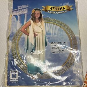 kangaROOS Athena Greek Goddess Costume - Cream and Gold size medium 8/10